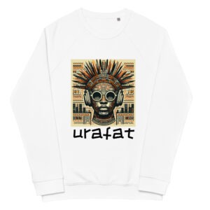 urafat unisex-organic-sweatshirt-white-front-