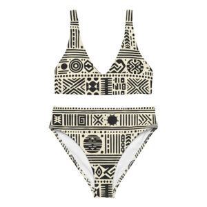 Ivory Bogolanfini High-Waisted Bikini